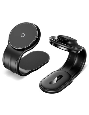 Vention Support Cargador Magnetico Pour Smartphone - 15W - USB-C - Adhésif 3M et Velcro - Pliable - Couleur Noir