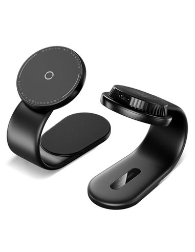 Vention Support Cargador Magnetico Pour Smartphone - 15W - USB-C - Adhésif 3M et Velcro - Pliable - Couleur Noir