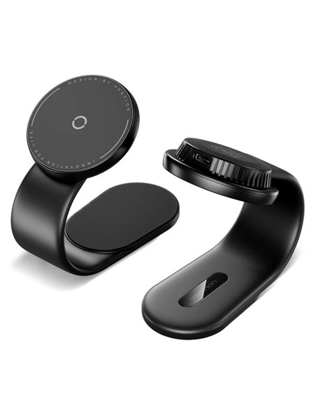 Vention Support Cargador Magnetico Pour Smartphone - 15W - USB-C - Adhésif 3M et Velcro - Pliable - Couleur Noir