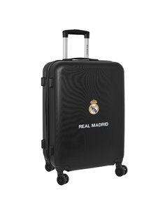 Safta Real Madrid Maleta Trolley Mediana 24" Rigida - Candado - Anse Telescopica de PVC Avec Goma - 4 Ruedas 360º - 40x63x26cm -