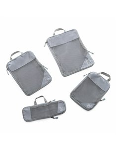 Innovagoods Compakube Pack de 4 Bolsas Organizadoras de Compresion Pour Maletas - Respirant - Double Fermeture éclair - Varios F