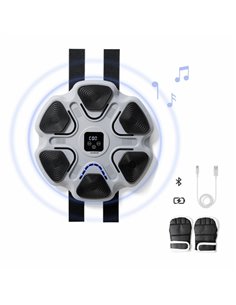 Innovagoods Beatfist Maquina de Boxeo Musical Avec 6 Paneles - Bluetooth - Écran digital - Luces LED - Gants Incluidos - 9 Veloc