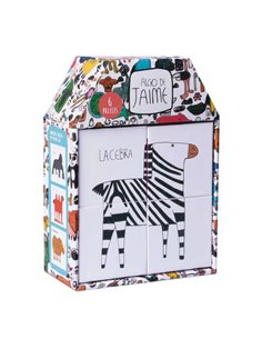 Apli Rompecabezas Infantil de 4 Cubos - Diseños de Animales - Dimension 7x7cm - Desarrollo de Habilidades - Ilustrado Par Jaime 
