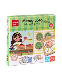 Apli Memo Loto Juego de Memoria et Deduccion - Le Objetivo es Completar una Lista de Compra Avec 4 Articulos de Jugueteria, Frut