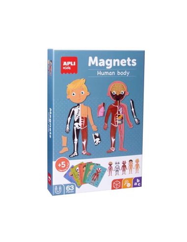 Apli Juego Magnetico du Corps Humano - Ayuda à Familiarizarse Avec le Corps Humano - 63 Piezas Magneticas et 15 Fichas - Recomen