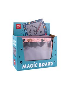 Apli Présentoir Avec 24 Pizarras Magicas Avec Stylo à bille - Diseños Gatos et Système Solar - Ni Mancha ni se Gasta
