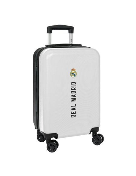 Safta Real Madrid 1ª Equipacion 24/25 Maleta Avec Ruedas 20" - Anse Telescopica - 4 Ruedas Giratorias - Fermeture Avec Candado -