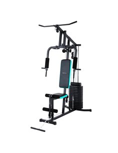 Cecotec Drumfit HomeGym 1000 Single Estacion de Entrenamiento Multifuncional - Bloque de Pesas 65kg - Comprend Accesorios - Almo