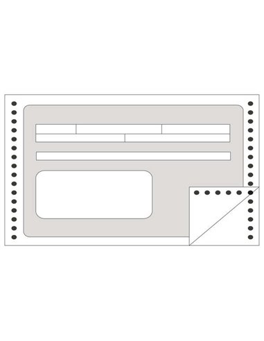 Apli Formulaire de reçus en continu 240mm x 4' - 1 Copia - Numérotation séquentielle - Papier autocopiant - Blanc