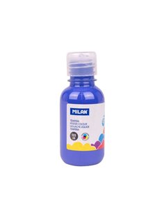 Milan Botella de Tempera 125ml - Tapon Dosificador - Séchage rapide - Mezclable - Couleur Bleu Marine