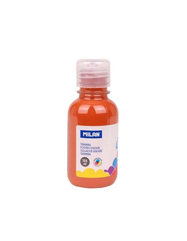 Milan Botella de Tempera 125ml - Tapon Dosificador - Séchage rapide - Mezclable - Couleur Marron