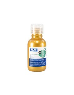 Milan Botella de Tempera 125ml - Tapon Dosificador - Séchage rapide - Mezclable - Couleur Oro