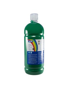 Milan Botella de Tempera 1000ml - Tapon Dosificador - Séchage rapide - Mezclable - Couleur Vert Foncé