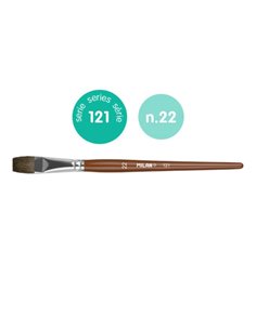 Milan 121 Pack de 3 Pinceles Escolares Planos Numero 22 - Sac Avec Colgador - Pelo de Cabra et Sintetico - Couleur Bois Foncé