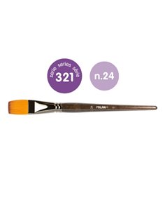Milan 321 Pack de 2 Pinceles Planos Numero 24 - Sac Avec Colgador - Pelo Sintetico - Couleur Bois Foncé