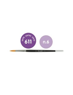 Milan 612 Premium Synthetic Pack de 6 Pinceles Redondos Numero 6 - Sac Avec Colgador - Pelo Sintetico - Mango Corto - Couleur No