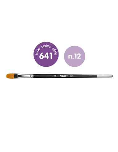 Milan 612 Premium Synthetic Pack de 6 Pinceles Lengua de Gato Numero 12 - Sac Avec Colgador - Pelo Sintetico - Mango Corto - Cou