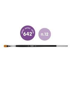 Milan 612 Premium Synthetic Pack de 6 Pinceles Lengua de Gato Numero 12 - Sac Avec Colgador - Pelo Sintetico - Mango Largo - Cou