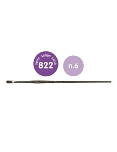 Milan 822 Pack de 6 Pinceles Planos Numero 6 - Sac Avec Colgador - Pelo Sintetico - Mango Ergonomique - Couleur Bois Foncé