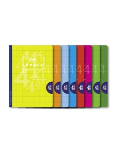 Lamela Pack de 10 Libretas Grapadas Avec 50 Feuilles de 90g/m2 Avec Margen - Format A4 - Pauta Cuadrovia de 4mm - Cubierta de Ca