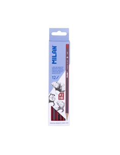 Milan Pack de 12 Lapices de Grafito Triangulares - Mina HB 2 de 2mm - Résistant à la Rotura - Pour Escritura et Dibujo