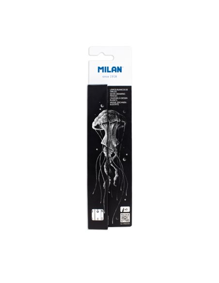 Milan Art Lapices Dibujo - Mina Gruesa Blanca - Redondo de 4mm - Couleur Blanc