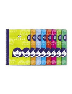 Lamela Pack de 10 Cuadernos de Spirale Avec 80 Feuilles de 70g/m2 Avec Margen - Format Folio - Pauta Cuadrovia de 4mm - Cubierta