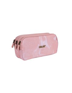 Milan Lava Étui Trousse - Fermeture éclair - 3 Compartiments - 22x11x6.5cm - Couleur Rose