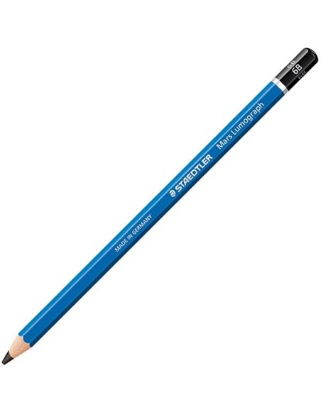 Staedtler Mars Lumograph 100 Crayon de Grafito Hexagonal - Mina 6B - Resistencia à la Rotura - Bois de Bosques Sostenibles