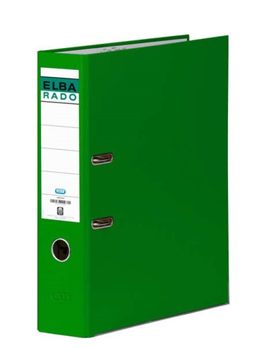 Elba Chic Archivador Taille A4 - Lomo de 80mm - Avec Palanca et Rado - Forrado Extérieur PVC - Couleur Vert