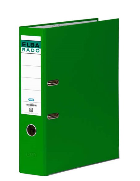Elba Chic Archivador Taille A4 - Lomo de 80mm - Avec Palanca et Rado - Forrado Extérieur PVC - Couleur Vert