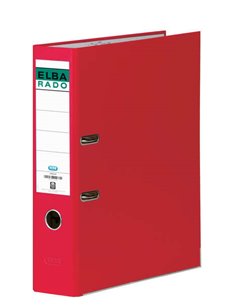 Elba Chic Archivador Taille A4 - Lomo de 80mm - Avec Palanca et Rado - Forrado Extérieur PVC - Couleur Rouge