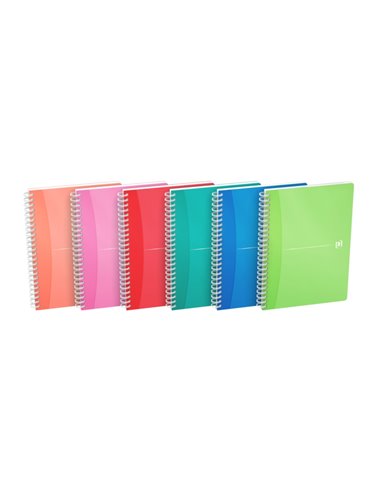 Oxford Office My Colours Cahier Spirale A5 - Couvercle de Plastico Résistant - Spirale Double Pour Mayor Durabilidad - Cuadricul