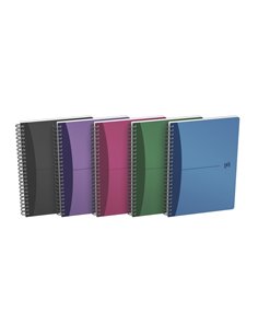 Oxford Office Urban Mix Cahier Spirale A5 Cuadricula 5x5mm 90 Feuilles - Couvercle de Plastico - Couleurs assorties