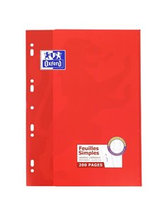 Oxford Recambio A4 100 Feuilles Seyes Avec Margen - Papier de Haute qualité - Cuadricula Seyes Pour Escritura Ordenada - Margen 