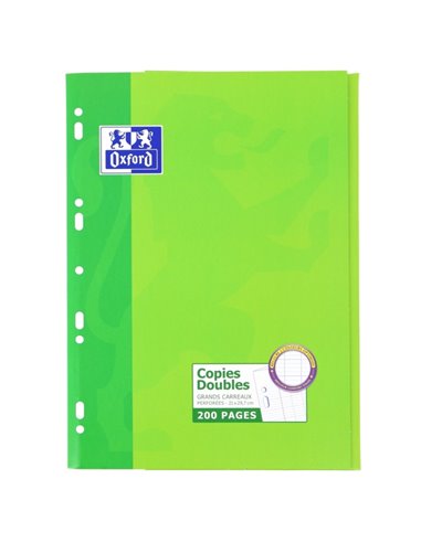 Oxford Seyes Recambio A4 200 Feuilles - Cuadricula Seyes - Avec Margen - Papier de Haute qualité