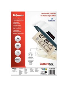 Fellowes Imagelast Pack de 500 Fundas Pour Plastificar - Format A4 - Efecto Brillo - 125 micras - Flechas Indicadoras de Direcci