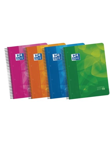 Oxford School Lagoon A4+ Europeanbook 4 - Couvercle de Plastico Résistant - 120 Feuilles Avec Separadores - 50% mas Feuilles Gra