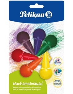 Pelikan Ceras de Souris BL6 - Forma Ergonomica - No Mancha - Couleurs assorties