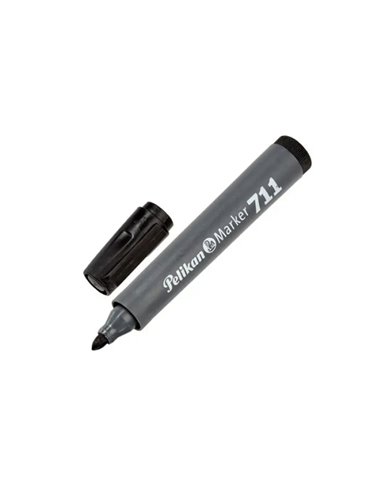 Pelikan 711F Feutre Permanent - Pointe de Fibre Ronde Gruesa - Séchage rapide - Résistant à l'eau - Couleur Noir