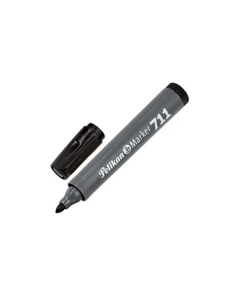 Pelikan 711F Feutre Permanent - Pointe de Fibre Ronde Gruesa - Séchage rapide - Résistant à l'eau - Couleur Noir
