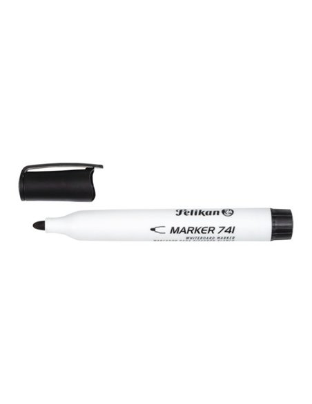 Pelikan 741F Feutre Pour Tableau Blanca - Pointe de 2mm - Capuchon Antisecado - Borrable en Seco - Couleur Noir