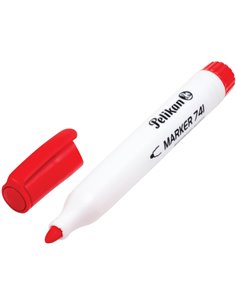 Pelikan 741F Feutre Pour Tableau Blanca - Pointe de 2mm - Capuchon Antisecado - Borrable en Seco - Couleur Rouge
