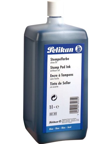 Pelikan Botella de Encre Pour Tampones 1L - Sans Aceite - Séchage rapide - Résistant à l'eau - Couleur Noir