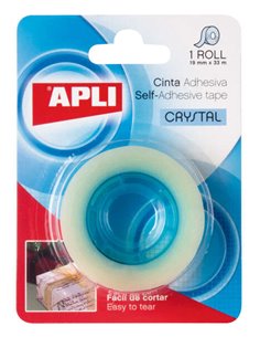 Apli Ruban Adhesiva Crystal - 19mm x 33m - Transparent et Résistant