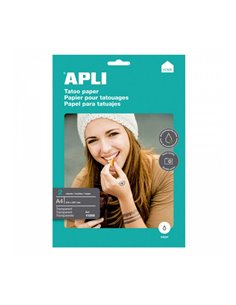 Apli Pack de 2 Feuilles de Papier Pour Crear Tatuajes - Imprimible en Inkjet - Versatil Pour Chair et Objetos - Facile de Borrar