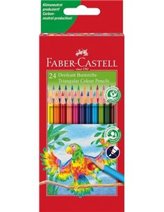Faber-Castell Super Mine Ergonomics Pack de 24 Lapices de Couleurs Triangulares Ergonomicos - Mina de 4mm - Resistencia à la Rot