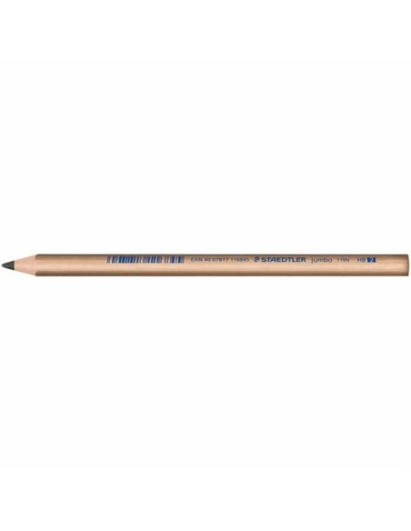 Staedtler Noris Natural 119 Jumbo Crayon de Grafito Triangular HB 4mm - Bois Certificada FSC - Corps de Couleur Bois Natural