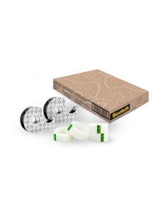 Scotch Pack de 2 Dispensadores Metalicos + 4 Cintas Adhesivas Scotch Magic - Pour Rollos de Jusqu'à 19mm x 13.9m - 66% Adhésif V