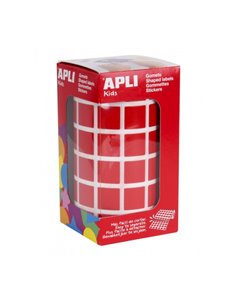 Apli Rollo de Gomets Cuadrados - Adhésif permanent - 2.832 Gomets - Adhésif Base Eau - Sans de Disolventes - Couleur Rouge
